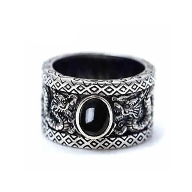 BAGUE COEUR DU DRAGON (ARGENT) - Viking Héritage