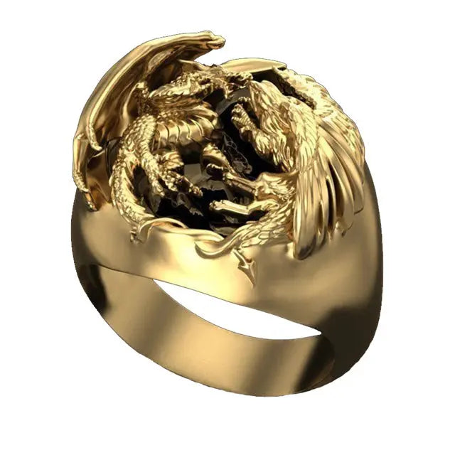 BAGUE DRAGON AFFRONTEMENT FINAL (ACIER) - Viking Héritage