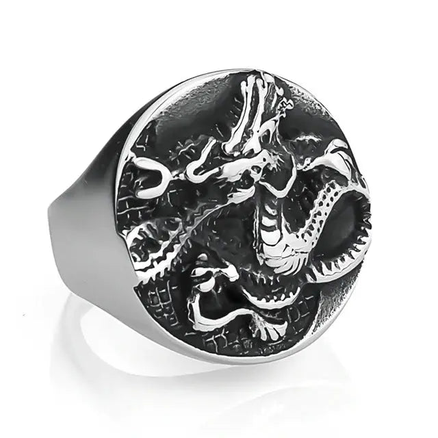 BAGUE DRAGON ÉTERNEL (ACIER) - Viking Héritage