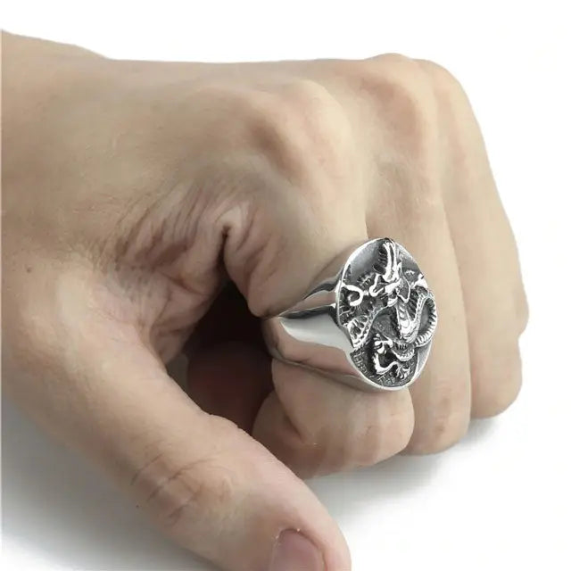 BAGUE DRAGON ÉTERNEL (ACIER) - Viking Héritage