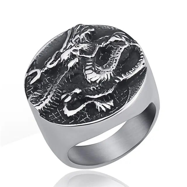 BAGUE DRAGON ÉTERNEL (ACIER) - Viking Héritage