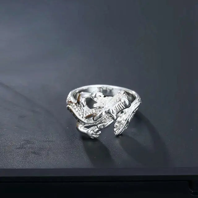 BAGUE DRAGON ÉTINCELANT (ARGENT) - Viking Héritage