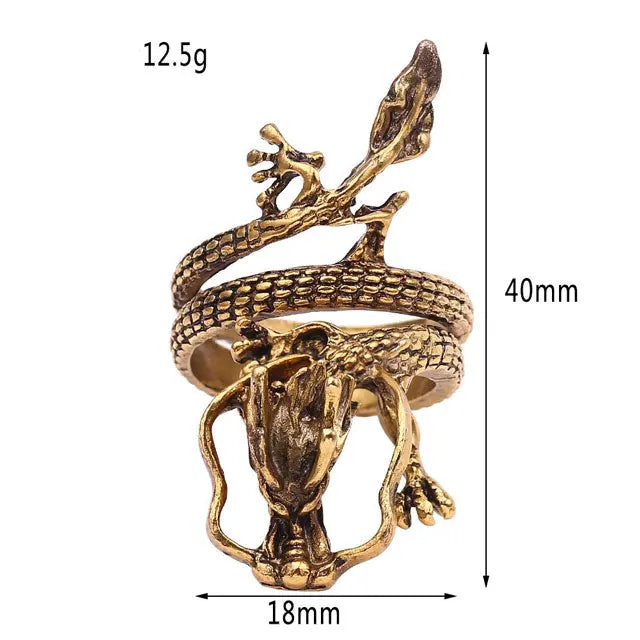 BAGUE DRAGON IMPÉRIAL (ACIER) - Viking Héritage