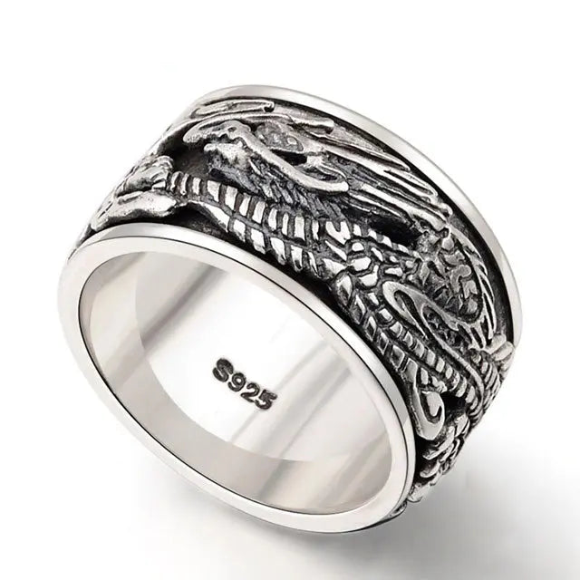 BAGUE DRAGON IMPÉRIAL (ARGENT) - Viking Héritage