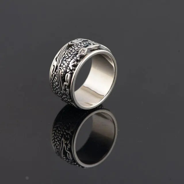 BAGUE DRAGON IMPÉRIAL (ARGENT) - Viking Héritage