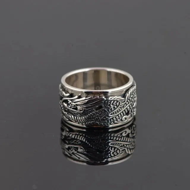 BAGUE DRAGON IMPÉRIAL (ARGENT) - Viking Héritage