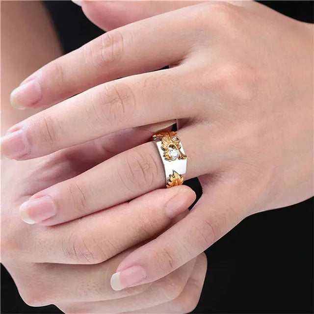 BAGUE DRAGON MAJESTUEUX (ACIER) - Viking Héritage