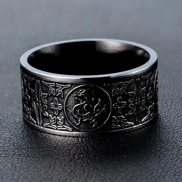 BAGUE DRAGON SACRÉ (ACIER) - Viking Héritage