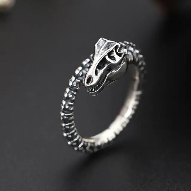 BAGUE DRAGON VIKING - SQUELETTE DE FAFNIR (ARGENT) - Viking Héritage