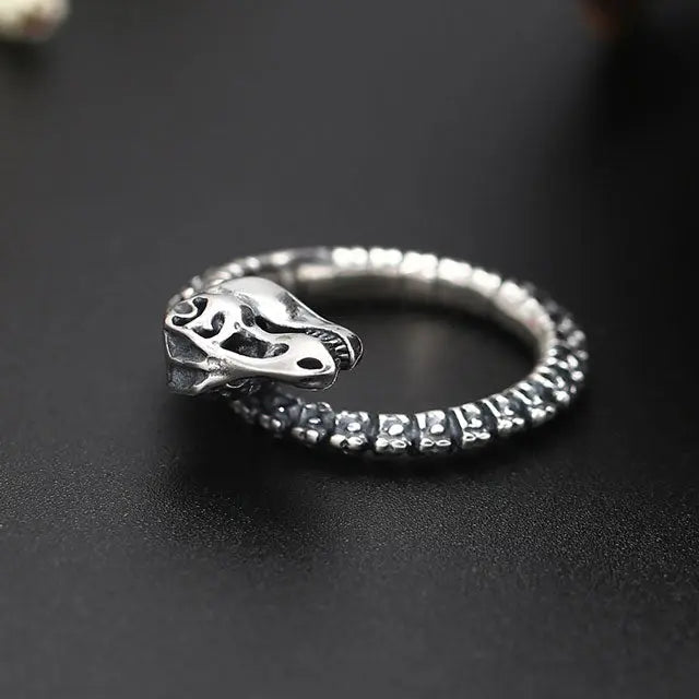 BAGUE DRAGON VIKING - SQUELETTE DE FAFNIR (ARGENT) - Viking Héritage