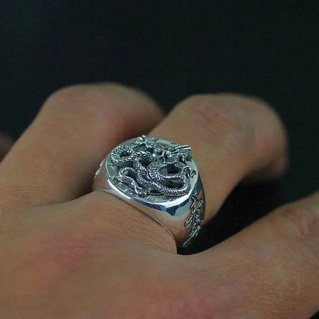 BAGUE DRAGON ZODIACAL (ARGENT) - Viking Héritage