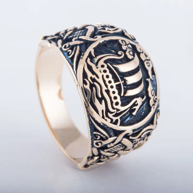 BAGUE DRAKKAR (BRONZE MASSIF) - Viking Héritage