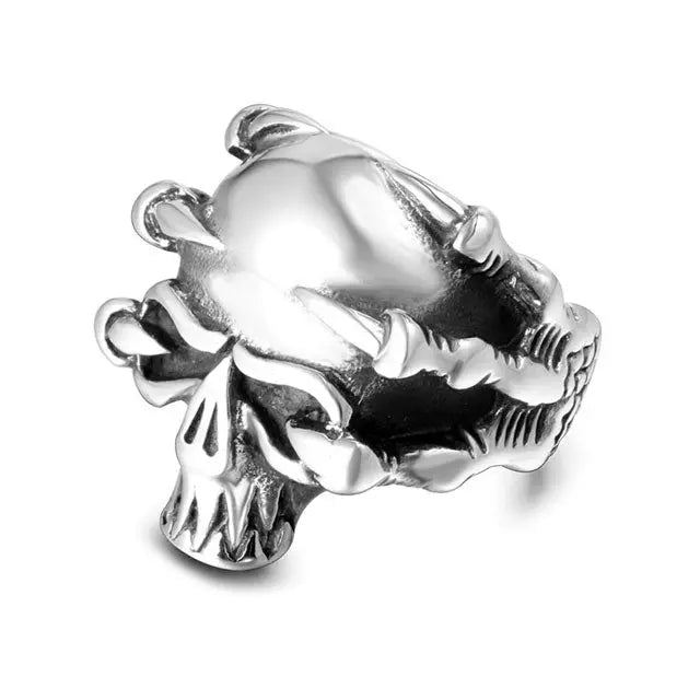 BAGUE EMPRISE DU DRAGON FAFNIR (ACIER) - Viking Héritage