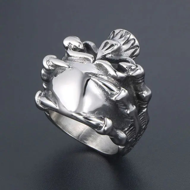 BAGUE EMPRISE DU DRAGON FAFNIR (ACIER) - Viking Héritage