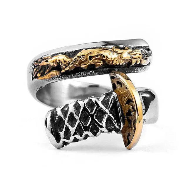 BAGUE ÉPÉE DU DRAGON (ACIER) - Viking Héritage