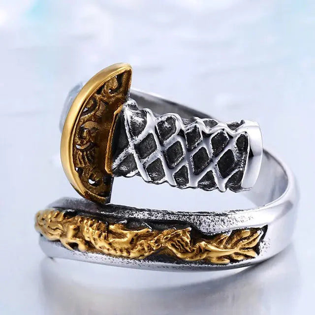 BAGUE ÉPÉE DU DRAGON (ACIER) - Viking Héritage