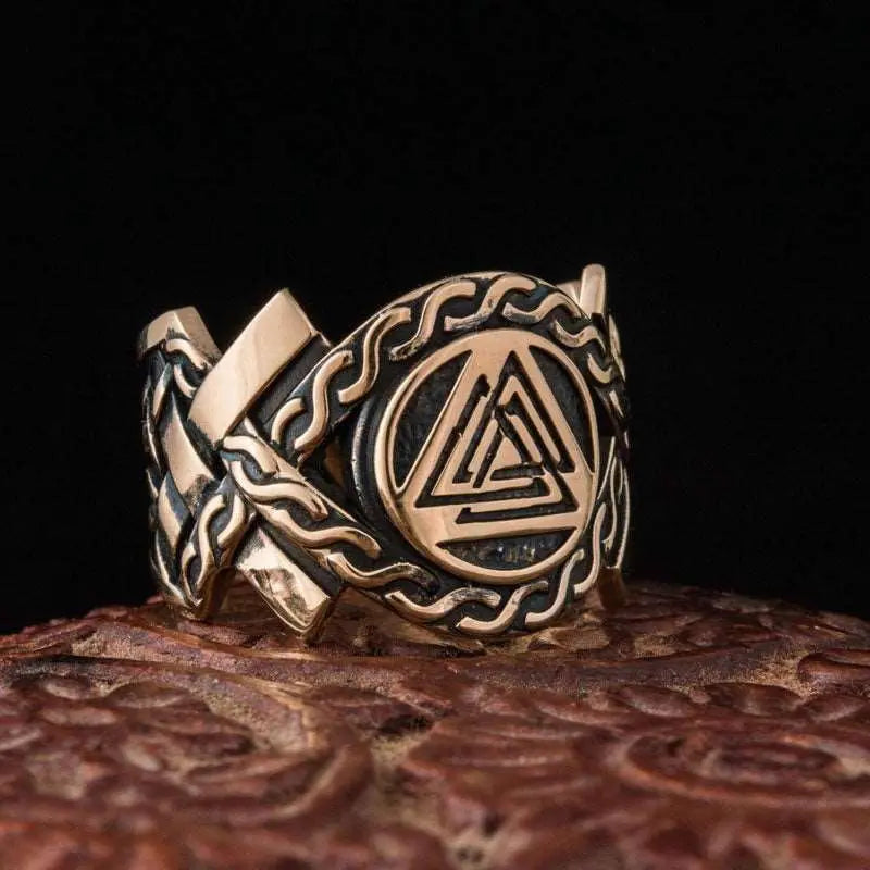 BAGUE FORCE DU VALKNUT (BRONZE MASSIF) - Viking Héritage