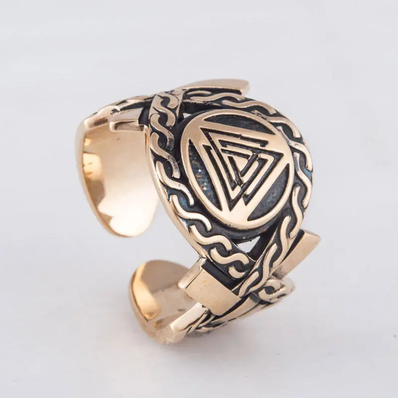 BAGUE FORCE DU VALKNUT (BRONZE MASSIF) - Viking Héritage
