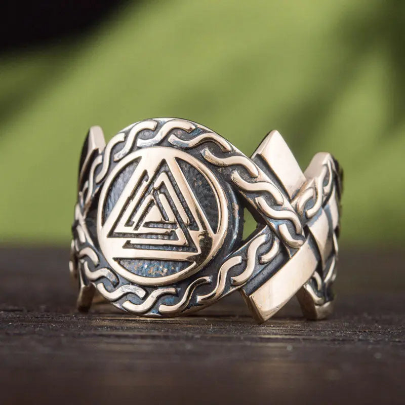 BAGUE FORCE DU VALKNUT (BRONZE MASSIF) - Viking Héritage