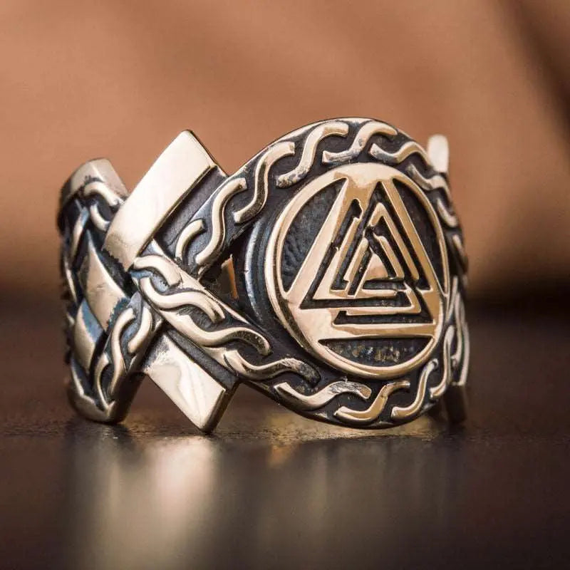 BAGUE FORCE DU VALKNUT (BRONZE MASSIF) - Viking Héritage