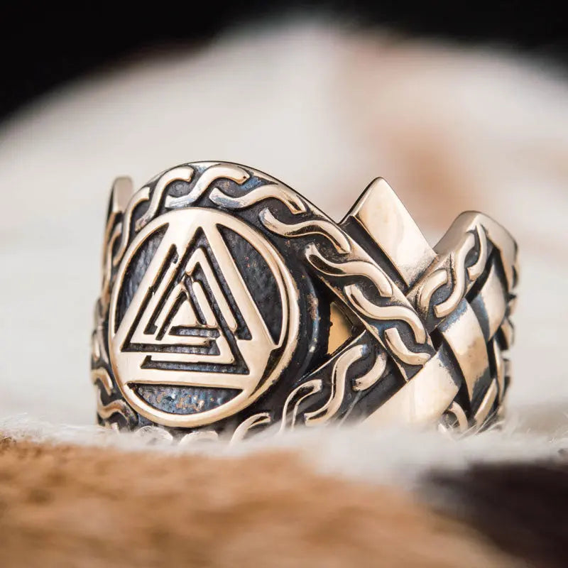 BAGUE FORCE DU VALKNUT (BRONZE MASSIF) - Viking Héritage