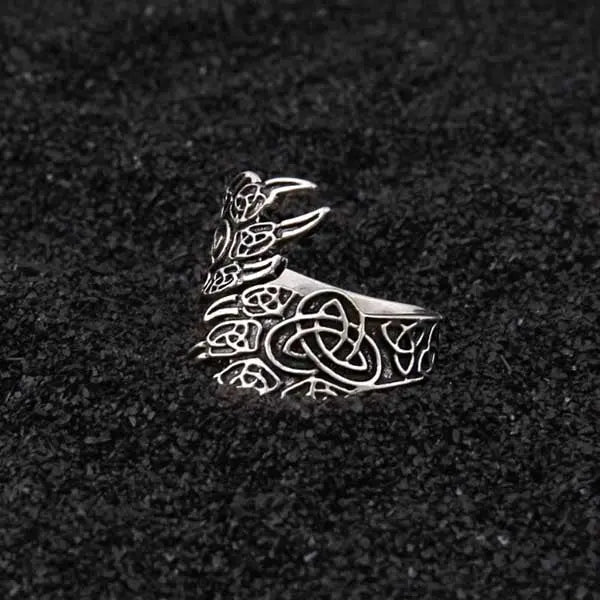 BAGUE GRIFFE DE FENRIR ARGENT STERLING .925 - Viking Héritage