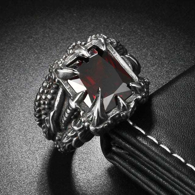 BAGUE GRIFFE DU DRAGON FAFNIR (ACIER) - Viking Héritage