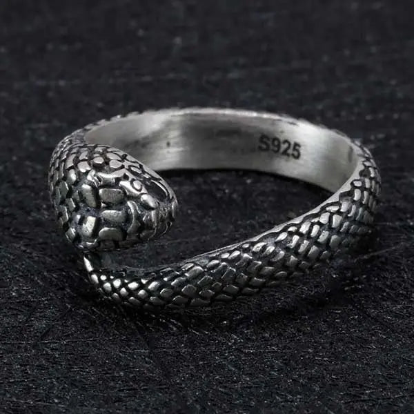 BAGUE JÖRMUNGAND ARGENT STERLING .925 - Viking Héritage