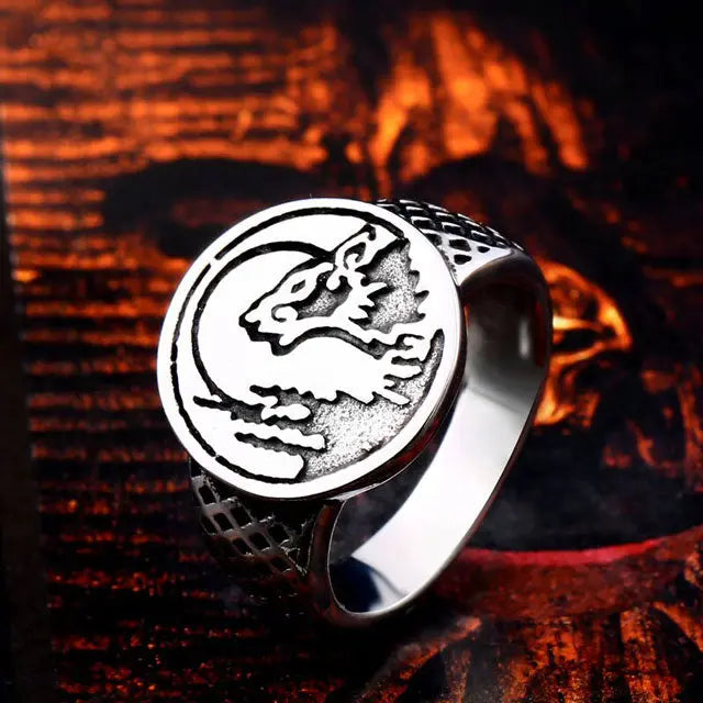 BAGUE LOUP (Acier) - Viking Héritage