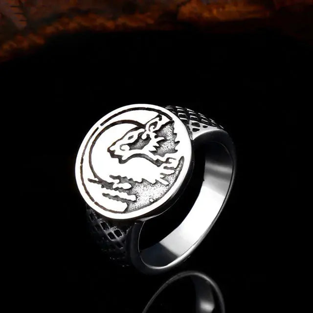 BAGUE LOUP (Acier) - Viking Héritage