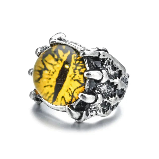 BAGUE OEIL DE DRAGON (ACIER) - Viking Héritage