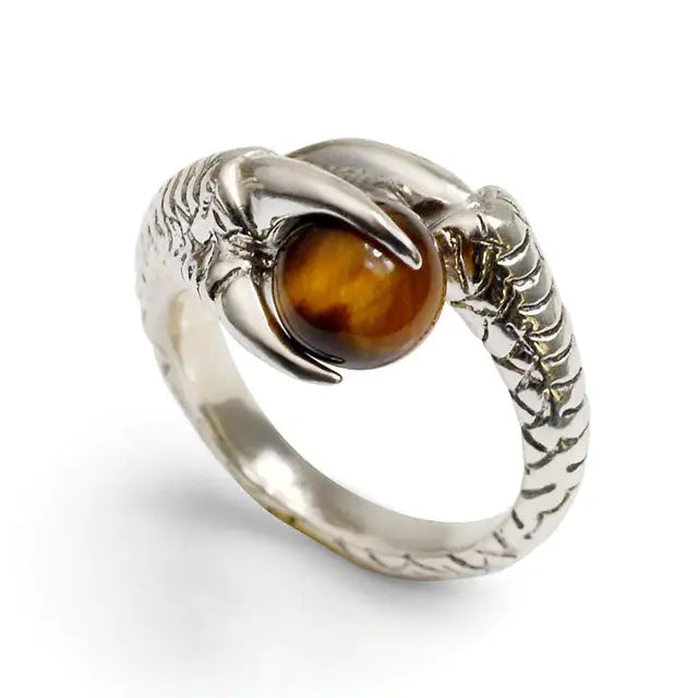 BAGUE PERLE DE DRAGON (ARGENT) - Viking Héritage