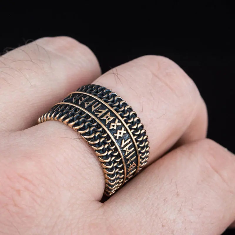 BAGUE RUNIQUE (BRONZE MASSIF) - Viking Héritage