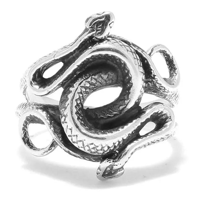 BAGUE SERPENT ENTRELACÉ (ARGENT) - Viking Héritage