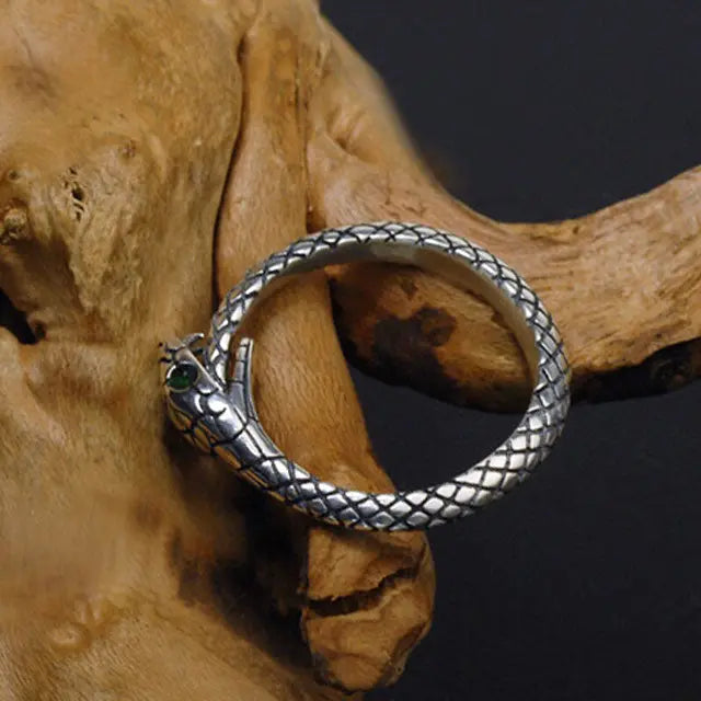 BAGUE SERPENT JORMUNGANDR (ARGENT) - Viking Héritage