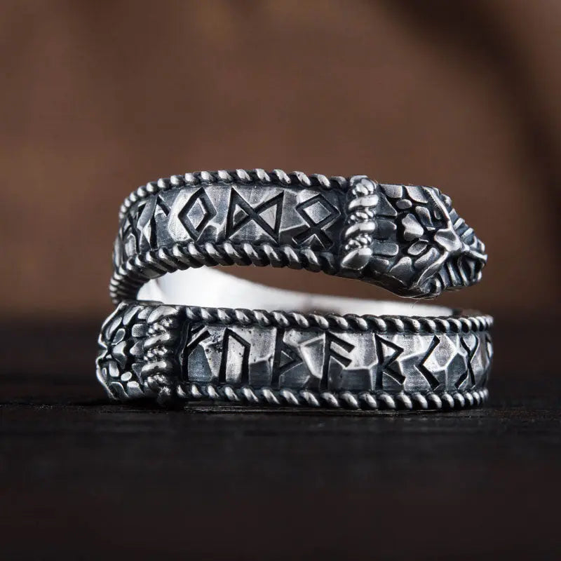 BAGUE SERPENT RAGNAROK (ARGENT) - Viking Héritage
