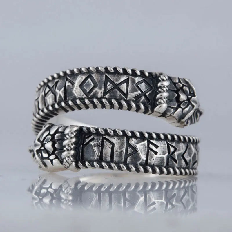 BAGUE SERPENT RAGNAROK (ARGENT) - Viking Héritage