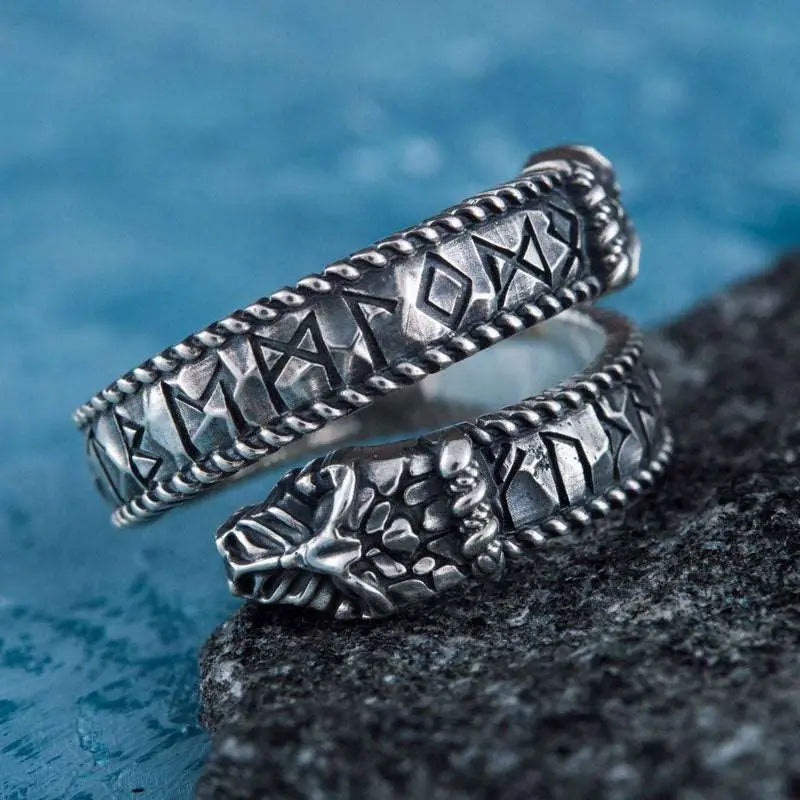 BAGUE SERPENT RAGNAROK (ARGENT) - Viking Héritage