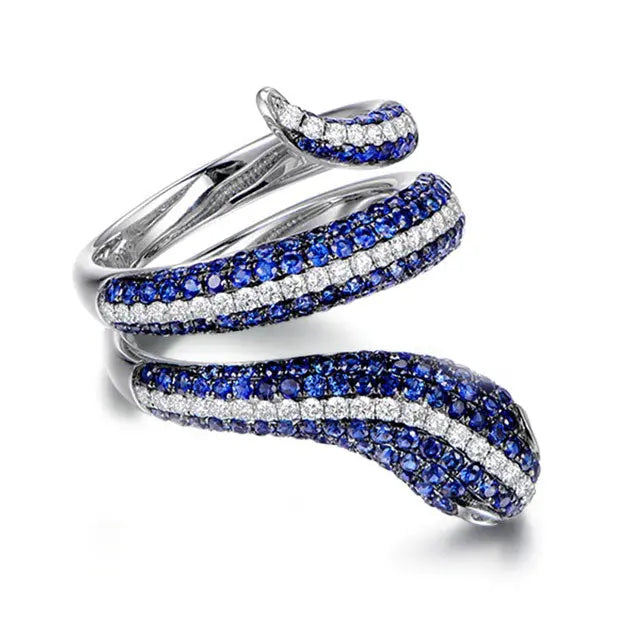 BAGUE SERPENT SAPHIR (ARGENT) - Viking Héritage