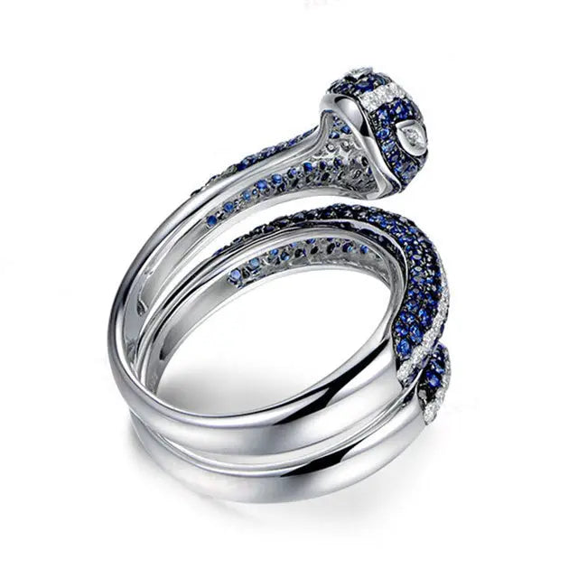 BAGUE SERPENT SAPHIR (ARGENT) - Viking Héritage