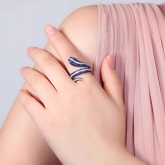 BAGUE SERPENT SAPHIR (ARGENT) - Viking Héritage