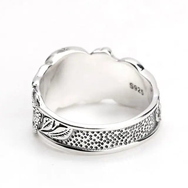 BAGUE SERPENT TÊTE DE MORT (ARGENT) - Viking Héritage