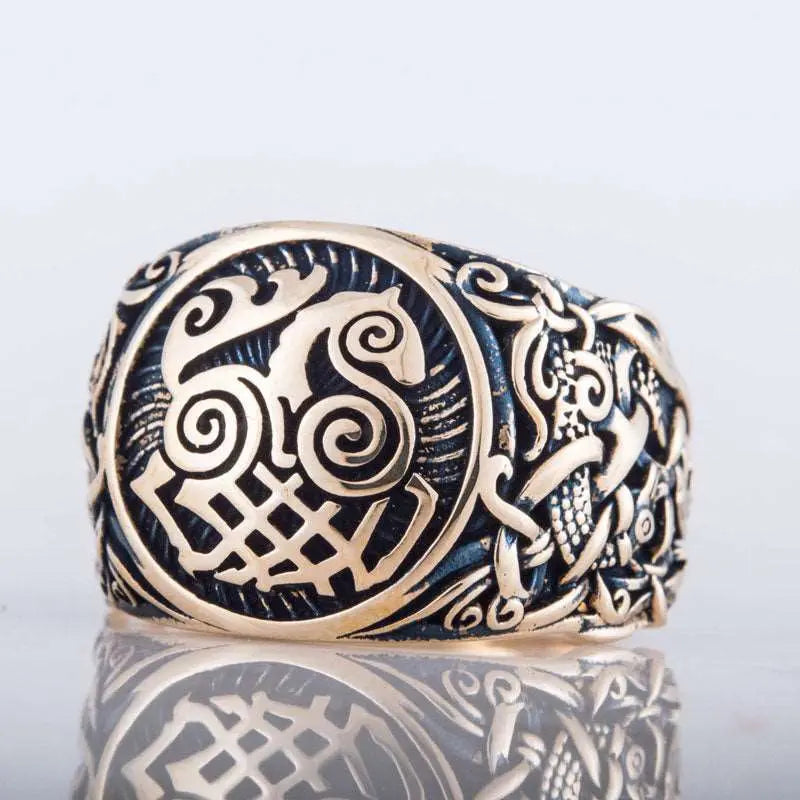 BAGUE SLEIPNIR (BRONZE MASSIF) - Viking Héritage