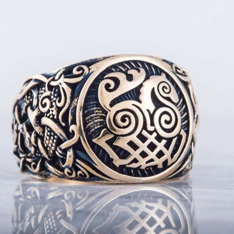 BAGUE SLEIPNIR (BRONZE MASSIF) - Viking Héritage