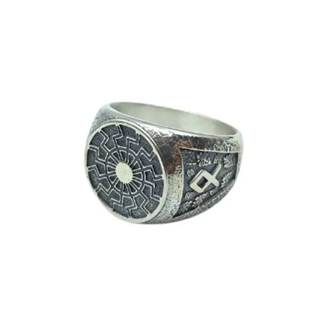 BAGUE SOLEIL NOIR (ARGENT) - Viking Héritage