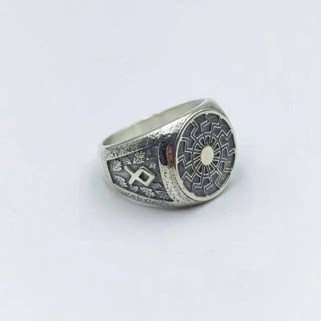 BAGUE SOLEIL NOIR (ARGENT) - Viking Héritage