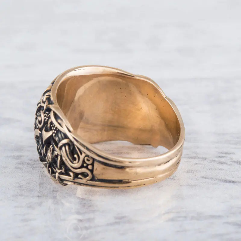 BAGUE SOLEIL NOIR (BRONZE MASSIF) - Viking Héritage