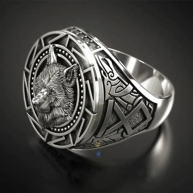 BAGUE TÊTE DE LOUP - Viking Héritage