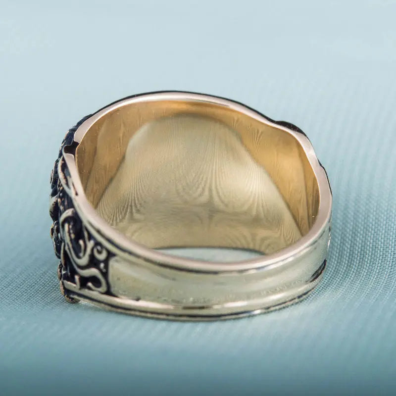 BAGUE TRIPLE CORNE D'ODIN (BRONZE MASSIF) - Viking Héritage