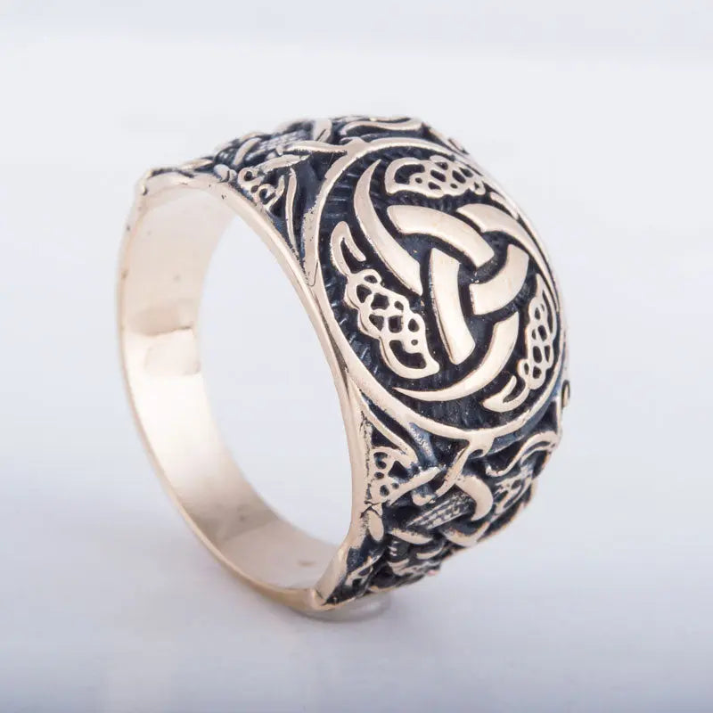 BAGUE TRIPLE CORNE D'ODIN (BRONZE MASSIF) - Viking Héritage